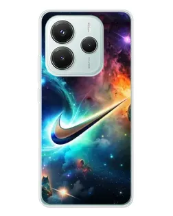 Чехол для Xiaomi Redmi Note 14 5G с картинкой «Космический Nike Swoosh»