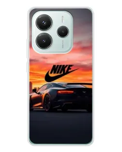 Чехол для Xiaomi Redmi Note 14 5G с картинкой «Nike и суперкар»