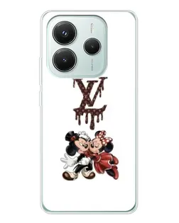 Чехол для Xiaomi Redmi Note 14 5G с картинкой «LV и Микки Маус»