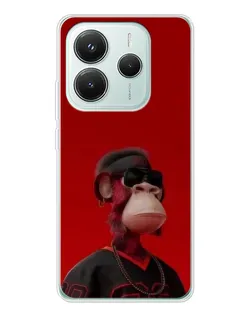 Чехол для Xiaomi Redmi Note 14 5G с картинкой «Bored Ape в красном» Чехол для Xiaomi Redmi Note 14 5G с картинкой «Bored Ape в красном»