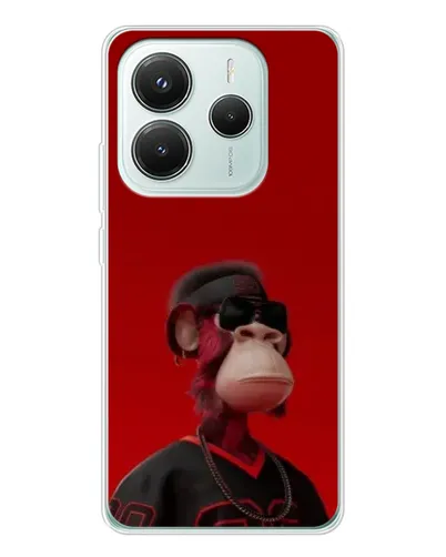 Чехол для Xiaomi Redmi Note 14 5G с картинкой «Bored Ape в красном»
