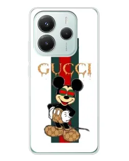 Чехол для Xiaomi Redmi Note 14 5G с картинкой «Микки Маус Gucci — полосы» Чехол для Xiaomi Redmi Note 14 5G с картинкой «Микки Маус Gucci — полосы»