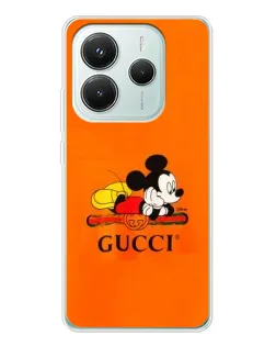 Чехол для Xiaomi Redmi Note 14 5G с картинкой «Микки Маус Gucci — оранж» Чехол для Xiaomi Redmi Note 14 5G с картинкой «Микки Маус Gucci — оранж»