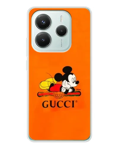 Чехол для Xiaomi Redmi Note 14 5G с картинкой «Микки Маус Gucci — оранж» Чехол для Xiaomi Redmi Note 14 5G с картинкой «Микки Маус Gucci — оранж»