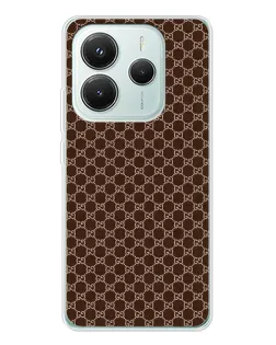 Чехол для Xiaomi Redmi Note 14 5G с картинкой «Gucci — шоколадная сетка» Чехол для Xiaomi Redmi Note 14 5G с картинкой «Gucci — шоколадная сетка»