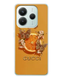 Чехол для Xiaomi Redmi Note 14 5G с картинкой «Gucci — золотые бабочки» Чехол для Xiaomi Redmi Note 14 5G с картинкой «Gucci — золотые бабочки»