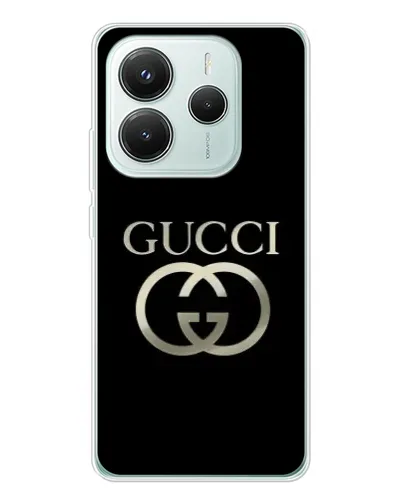 Чехол для Xiaomi Redmi Note 14 5G с картинкой «Gucci — золото на черном» Чехол для Xiaomi Redmi Note 14 5G с картинкой «Gucci — золото на черном»