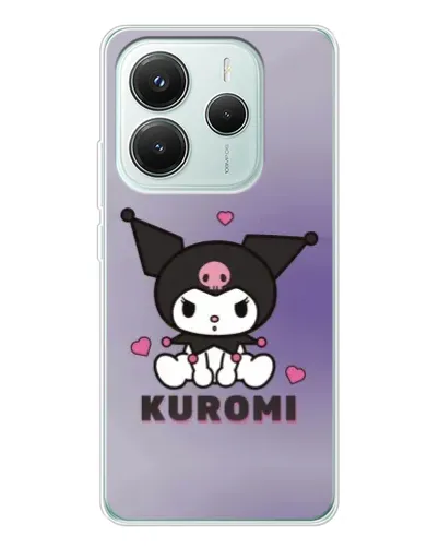 Чехол для Xiaomi Redmi Note 14 5G с картинкой «Kuromi — фиолетовый арт»