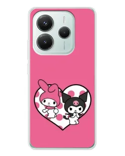 Чехол для Xiaomi Redmi Note 14 5G с картинкой «Kuromi и My Melody»