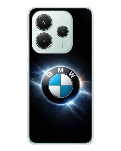 Чохол для Xiaomi Redmi Note 14 5G з картинкою «BMW — неонове сяйво»