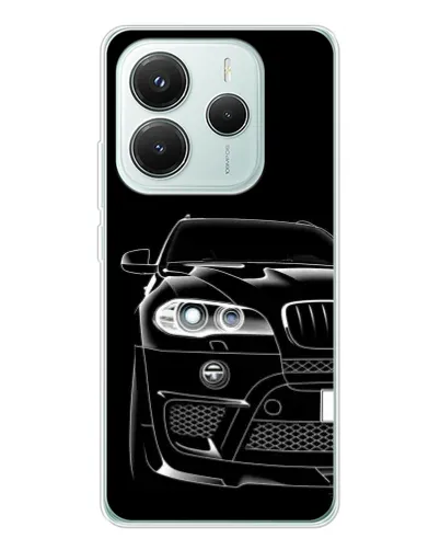 Чохол для Xiaomi Redmi Note 14 5G з картинкою «Темний силует BMW»