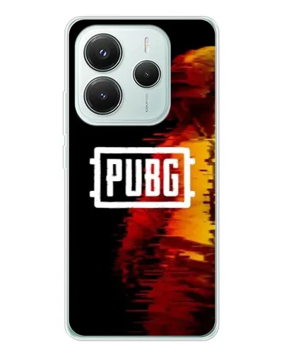 Чехол для Xiaomi Redmi Note 14 5G с картинкой «Яркий логотип PUBG»