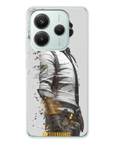 Чехол для Xiaomi Redmi Note 14 5G с картинкой «PUBG — боец в пыли»