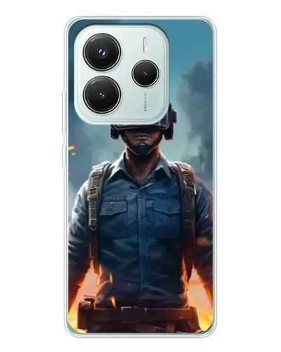 Чехол для Xiaomi Redmi Note 14 5G с картинкой «PUBG — реалистичный герой»