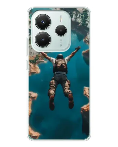 Чехол для Xiaomi Redmi Note 14 5G с картинкой «PUBG — свободное падение»