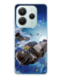 Чехол для Xiaomi Redmi Note 14 5G с картинкой «Десант PUBG — прыжок»