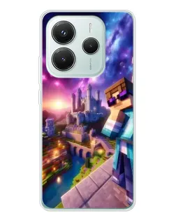 Чехол для Xiaomi Redmi Note 14 5G с картинкой «Стив и космос» Чехол для Xiaomi Redmi Note 14 5G с картинкой «Стив и космос»