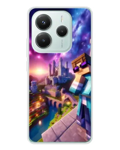 Чехол для Xiaomi Redmi Note 14 5G с картинкой «Стив и космос» Чехол для Xiaomi Redmi Note 14 5G с картинкой «Стив и космос»