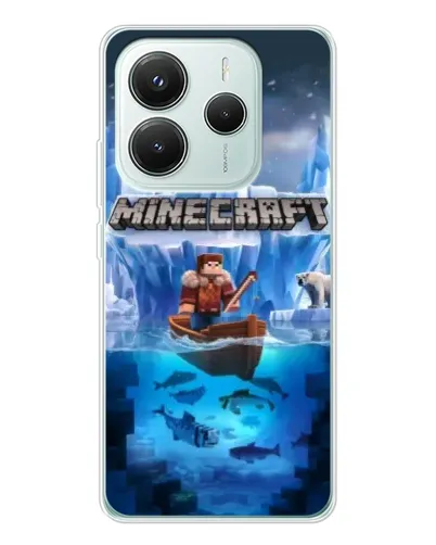 Чехол для Xiaomi Redmi Note 14 5G с картинкой «Minecraft ледяной мир» Чехол для Xiaomi Redmi Note 14 5G с картинкой «Minecraft ледяной мир»