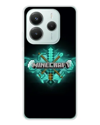 Чехол для Xiaomi Redmi Note 14 5G с картинкой «Minecraft Diamond лого» Чехол для Xiaomi Redmi Note 14 5G с картинкой «Minecraft Diamond лого»