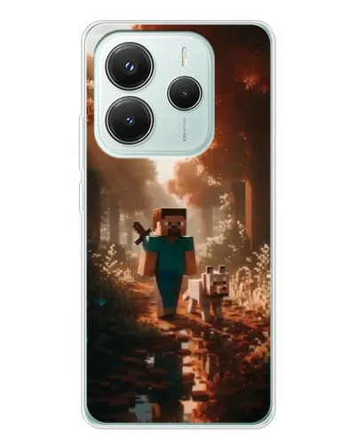 Чехол для Xiaomi Redmi Note 14 5G с картинкой «Стив в лесу» Чехол для Xiaomi Redmi Note 14 5G с картинкой «Стив в лесу»