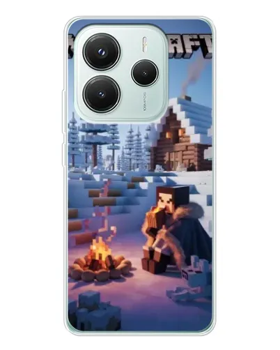 Чехол для Xiaomi Redmi Note 14 5G с картинкой «Зимний Minecraft» Чехол для Xiaomi Redmi Note 14 5G с картинкой «Зимний Minecraft»