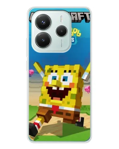 Чехол для Xiaomi Redmi Note 14 5G с картинкой «Губка Боб Minecraft» Чехол для Xiaomi Redmi Note 14 5G с картинкой «Губка Боб Minecraft»