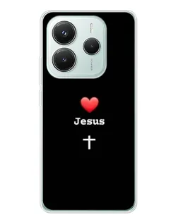 Чохол для Xiaomi Redmi Note 14 5G з картинкою «Серце - Jesus»