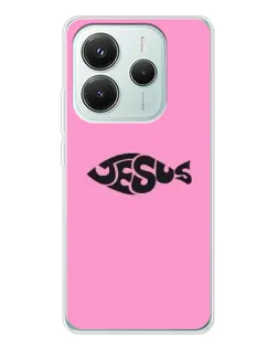 Чохол для Xiaomi Redmi Note 14 5G з картинкою «Рожевий символ Jesus»