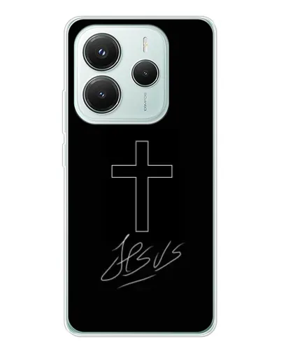Чехол для Xiaomi Redmi Note 14 5G с картинкой «Графический крест Jesus» Чехол для Xiaomi Redmi Note 14 5G с картинкой «Графический крест Jesus»