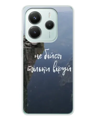 Чехол для Xiaomi Redmi Note 14 5G с картинкой «Вера над пропастью» Чехол для Xiaomi Redmi Note 14 5G с картинкой «Вера над пропастью»