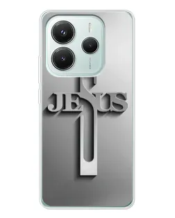 Чехол для Xiaomi Redmi Note 14 5G с картинкой «Металлический крест Jesus» Чехол для Xiaomi Redmi Note 14 5G с картинкой «Металлический крест Jesus»