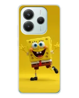 Чехол для Xiaomi Redmi Note 14 5G с картинкой «Позитивный Губка Боб»