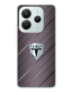 Чохол для Xiaomi Redmi Note 14 5G з картинкою «Металева текстура Tesla»