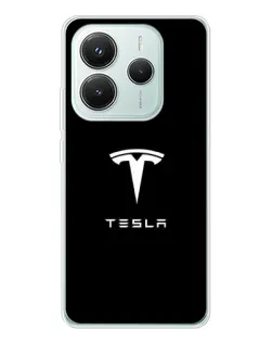 Чохол для Xiaomi Redmi Note 14 5G з картинкою «Tesla White Logo»