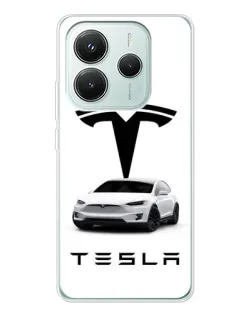 Чохол для Xiaomi Redmi Note 14 5G з картинкою «Tesla White Style»