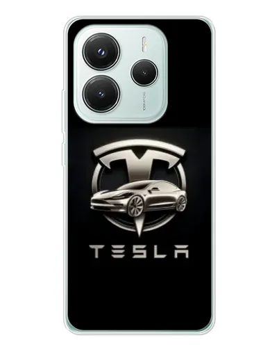Чохол для Xiaomi Redmi Note 14 5G з картинкою «Tesla — срібне авто» Чохол для Xiaomi Redmi Note 14 5G з картинкою «Tesla — срібне авто»