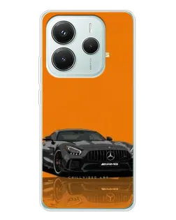 Чохол для Xiaomi Redmi Note 14 5G з картинкою «Помаранчевий Mercedes AMG»