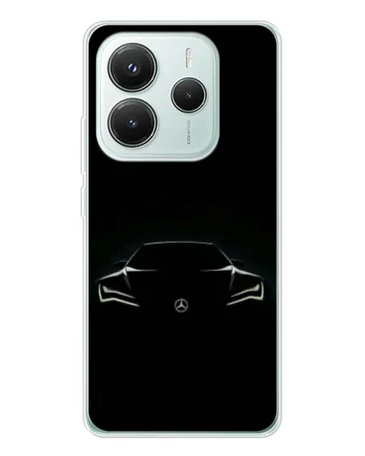 Чехол для Xiaomi Redmi Note 14 5G с картинкой «Mercedes — силуэт авто» Чехол для Xiaomi Redmi Note 14 5G с картинкой «Mercedes — силуэт авто»