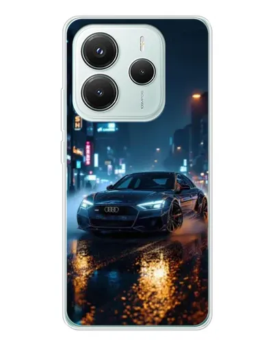 Чохол для Xiaomi Redmi Note 14 5G з картинкою «Нічне місто та Audi»