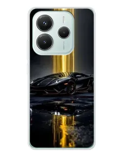 Чехол для Xiaomi Redmi Note 14 5G с картинкой «Ночной Lamborghini драйв»