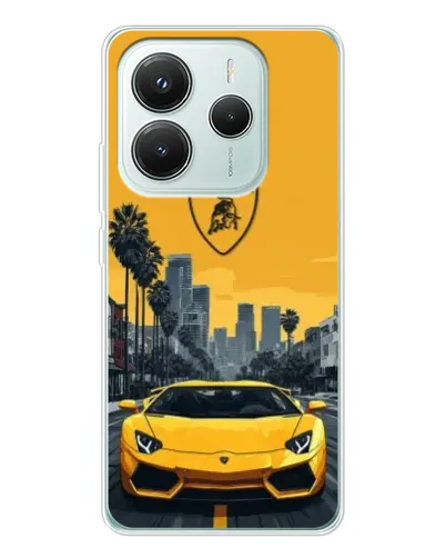 Чехол для Xiaomi Redmi Note 14 5G с картинкой «Желтый Lamborghini город» Чехол для Xiaomi Redmi Note 14 5G с картинкой «Желтый Lamborghini город»