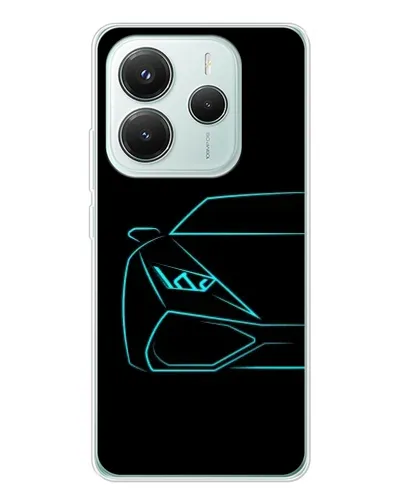 Чехол для Xiaomi Redmi Note 14 5G с картинкой «Голубой силуэт Lamborghini» Чехол для Xiaomi Redmi Note 14 5G с картинкой «Голубой силуэт Lamborghini»