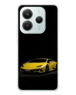 Чехол для Xiaomi Redmi Note 14 5G с картинкой «Lamborghini желтый акцент»