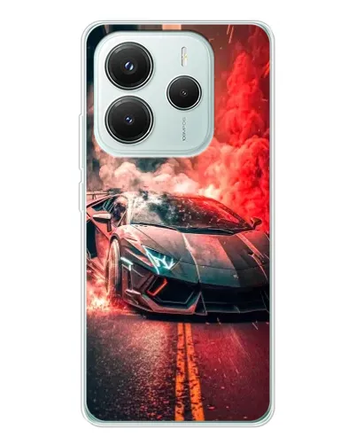 Чехол для Xiaomi Redmi Note 14 5G с картинкой «Lamborghini красный дым» Чехол для Xiaomi Redmi Note 14 5G с картинкой «Lamborghini красный дым»