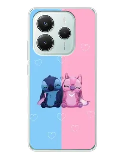 Чохол для Xiaomi Redmi Note 14 5G з картинкою «Stitch та Angel Love»