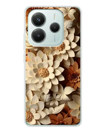 Чехол для Xiaomi Redmi Note 14 5G с картинкой «Бежевый флористический декор» Чехол для Xiaomi Redmi Note 14 5G с картинкой «Бежевый флористический декор»