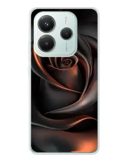 Чехол для Xiaomi Redmi Note 14 5G с картинкой «Шелковая черная роза» Чехол для Xiaomi Redmi Note 14 5G с картинкой «Шелковая черная роза»