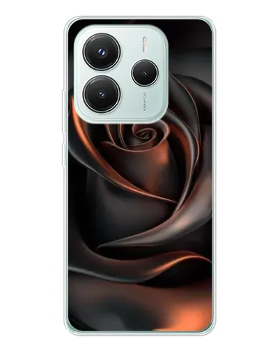 Чехол для Xiaomi Redmi Note 14 5G с картинкой «Шелковая черная роза» Чехол для Xiaomi Redmi Note 14 5G с картинкой «Шелковая черная роза»