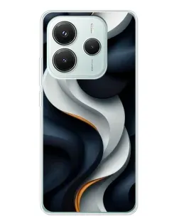 Чохол для Xiaomi Redmi Note 14 5G з картинкою «Об'ємні чорно-білі стрічки» Чохол для Xiaomi Redmi Note 14 5G з картинкою «Об'ємні чорно-білі стрічки»